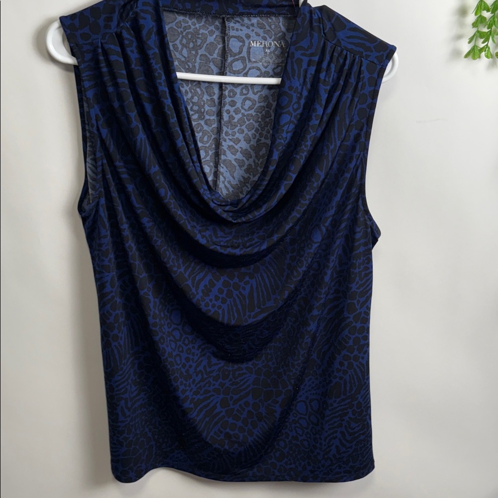 Merona Blue Patterned Sleeveless Top